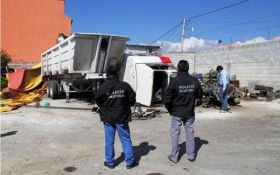 Policía Ministerial aseguró camiones robados en Puebla