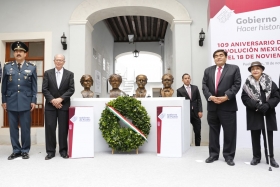 El gobernador encabezó la ceremonia del 109 Aniversario del Inicio de la Revolución en Puebla.