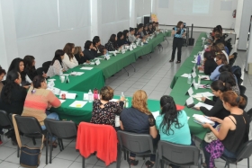  Sandra Montalvo, presidenta del ONMPRI en Puebla exhortó a las asistentes a continuar con su formación política 