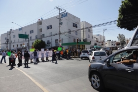 Realizaron un bloqueo para lanzar sus demandas al ayuntamiento de Puebla 