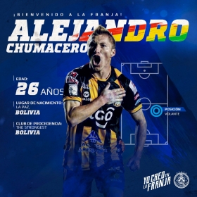 Alejandro Chumacero proviene del Club The Strongest 