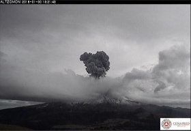 Ceniza ocasionada por el Volcán Popocatépetl.