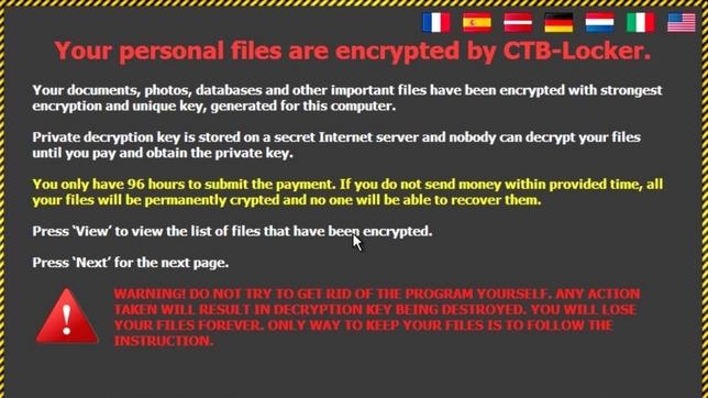 Mensaje de hackers