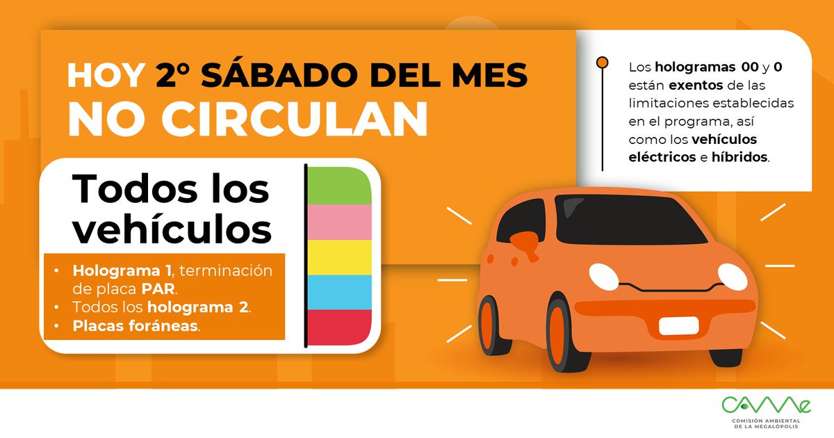 Hoy No Circula 9 de septiembre 2023 sábado Hoy No Circula 9 de septiembre 2023 sábado