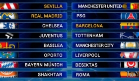 Definidos octavos de Champions League