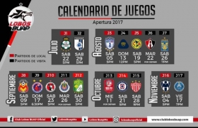 Calendario de Lobos BUAP; J1 recibe a Santos