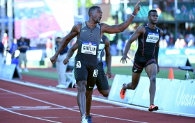 Gatlin durante las pruebas