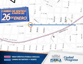 Desvío del transporte público por la 34 poniente.