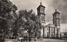 Puebla en litografía de Casimiro Castro.