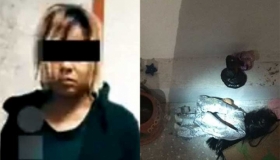 Objetos de brujería encontrados en la casa.