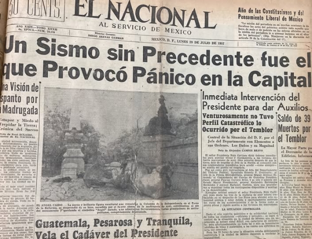 28 de julio de 1957: Sismo que tiro el Ángel de la independencia