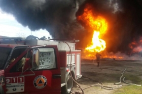 Esta vez el fuerte incendio se registró en la localidad de Santiago Acozac 