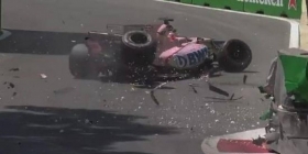 Checo Pérez sufre accidente pero mejoró en la pista