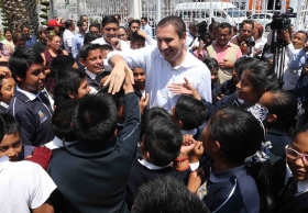 El ejecutivo poblano realizó gira de trabajo en Huejotzingo