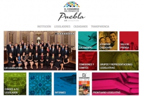 Portada del sitio del Congreso del Estado de Puebla.