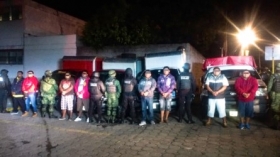  Se aseguró a 8 personas y 4 camionetas; fueron detectadas en el municipio de Amozoc