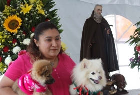 Animalitos son bendecidos en la explanada del templo 